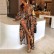 New European and American Bohemian V-neck Retro Positioning Flower Big Sleeve Long Sleeve Dress