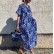 European and American fast selling summer new women's dress hot sale positioning printing V-neck short-sleeved long skirt