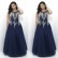 European Station New Evening Dress Fashion Luxury Embroidered Diamond Slim Sleeveless Mesh Long Dress mp218