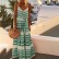 European and American new style women's bohemian style deep V-neck printed beach holiday style suspender skirt