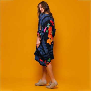 Spring and summer new Middle Eastern style positioning printing robe-style loose dress