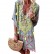 New boho style sexy V-neck printed fringed dress