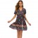 Summer new women's bohemian beach holiday style short-sleeved deep V pleated print dress