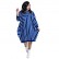 Autumn new independent stand European and American striped loose large size long-sleeved pocket dress