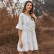New year's new solid color stitching ruffled fringed neckline lace flared sleeve dress MP-642