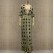 New European and American sexy V-neck ruffled short-sleeved geometric ladies long dress