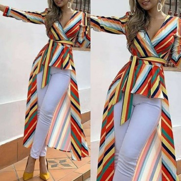 European and American rainbow striped dress stand alone new MP-500