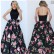 New European and American hanging neck printing big swing dress long dress women 417