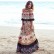 New European and American women's bohemian print dress, one-word strapless beach holiday skirt