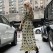 New European and American sexy V-neck ruffled short-sleeved geometric ladies long dress