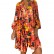 New style printed long-sleeved large-length dress European and American women's fashion plus size dress