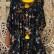 Fashion casual big V butterfly print nine-point sleeve dress