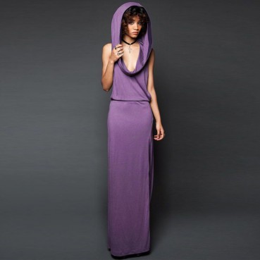 Halloween vampire big hat sexy leaky back split sleeveless dress mid-century fashion women's dress