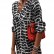 2021 spring and summer new European and American print loose long-sleeved Shift casual V-neck dress
