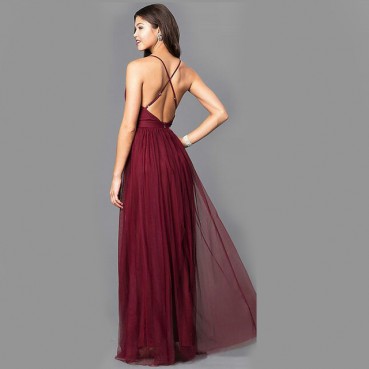 European and American hot sale new style sling chiffon dress long dress women's dress