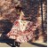 New bohemian print one-shoulder fringed short-sleeved dress long skirt