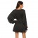 European and American sexy puff sleeve v-neck long-sleeved blouse lace dress for women