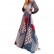 European and American women's 2021 new temperament dress open back printed bohemian skirt