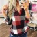 European and American women's hot sale spring and autumn shirts plaid printed V-neck long-sleeved tops T-shirts