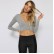 New European and American bowknot long-sleeved crossover short cropped v-neck T-shirt bottoming shirt