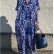 European and American fast selling summer new women's dress hot sale positioning printing V-neck short-sleeved long skirt