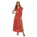 European and American women's summer new style printed split V-neck short-sleeved dress