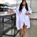 European and American street personality large size simple irregular long loose casual shirt skirt