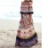New European and American women's bohemian print dress, one-word strapless beach holiday skirt