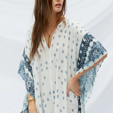 New V-neck Muslim Robe Dress Women's Beach Resort Casual Skirt