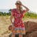 2021 new bohemian women's dress with lace V-neck rayon printed women's dress