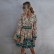 European and American women's high waist ruffled A-line skirt casual temperament bohemian print dress