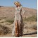 Summer new style European and American printing three-quarter sleeve elastic waist V-neck chiffon sexy female dress 137