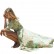European and American Bohemian Printed V-neck Buttons Three-quarter Sleeves Large Sleeve Dress Long Dress
