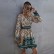 European and American women's high waist ruffled A-line skirt casual temperament bohemian print dress