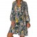 New style printed long-sleeved large-length dress European and American women's fashion plus size dress