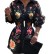 European and American new fashion printed waist shirt lantern sleeve shirt