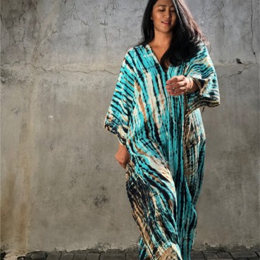 Beach blouse blooming loose plus size holiday long gown beach skirt bikini blouse