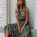 New Summer Beach Fashion All-match Print Polka Dot Round Neck and Swing Long Dress