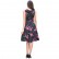 Summer European and American Hepburn style rose print v-neck wrap chest sleeveless pleated skirt dress