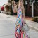 European and American summer new style hanging neck sleeveless V-neck halter line printing dress