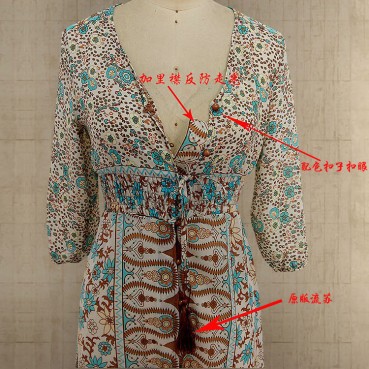 Summer new style European and American printing three-quarter sleeve elastic waist V-neck chiffon sexy female dress 137