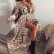 Women's hot-selling letter print sexy dress with waist slit