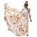Spring and Autumn Women's New Style Bohemian Printed Chiffon Long Skirt Round Neck Sleeve Large Sleeve Waist Waist Dress