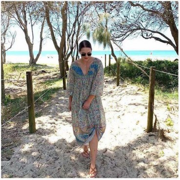 Hot Selling European and American Women's Bohemian Positioning Printed Dress