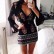 European and American fashion printed V-neck flared sleeve dress
