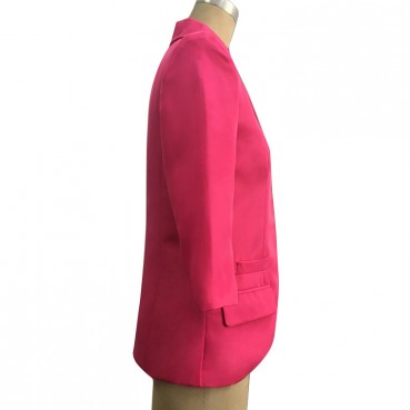 New style European and American three-quarter sleeves comfortable slim solid color short small suit women jacket