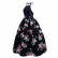 New European and American hanging neck printing big swing dress long dress women 417