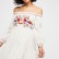 European and American new FREPEO bohemian flower embroidery one-shoulder shirt skirt female summer