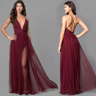 European and American hot sale new style sling chiffon dress long dress women's dress