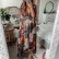 European and American new style bohemian v-neck print v-neck long-sleeved long beach dress